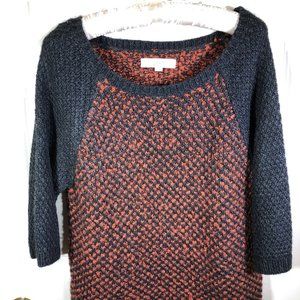 Loft Rust and Black Sweater